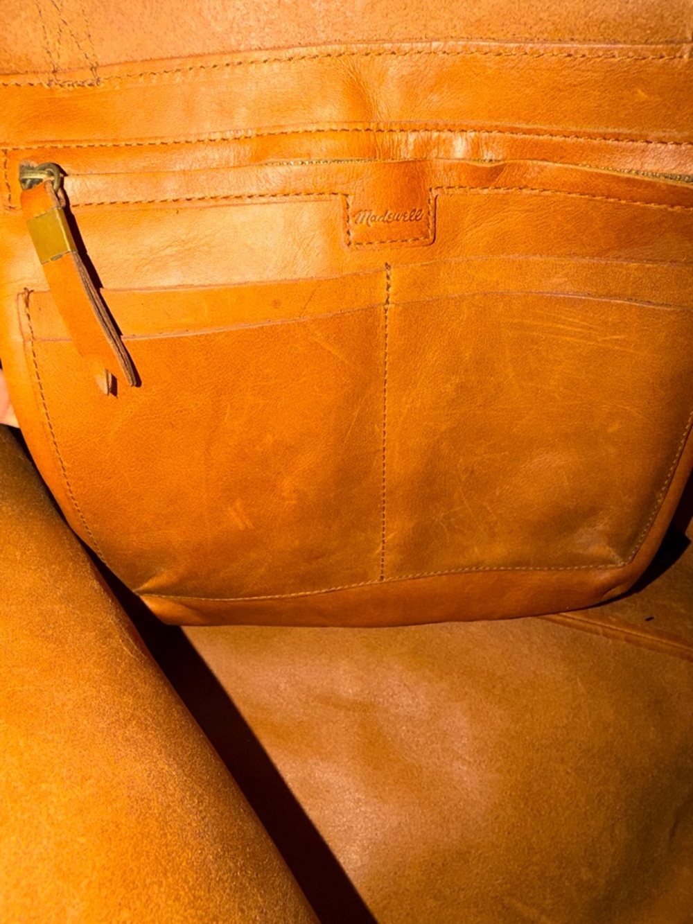 Madewell Brown Leather Tote - Classic Cognac Carryall - Picture 10 of 10